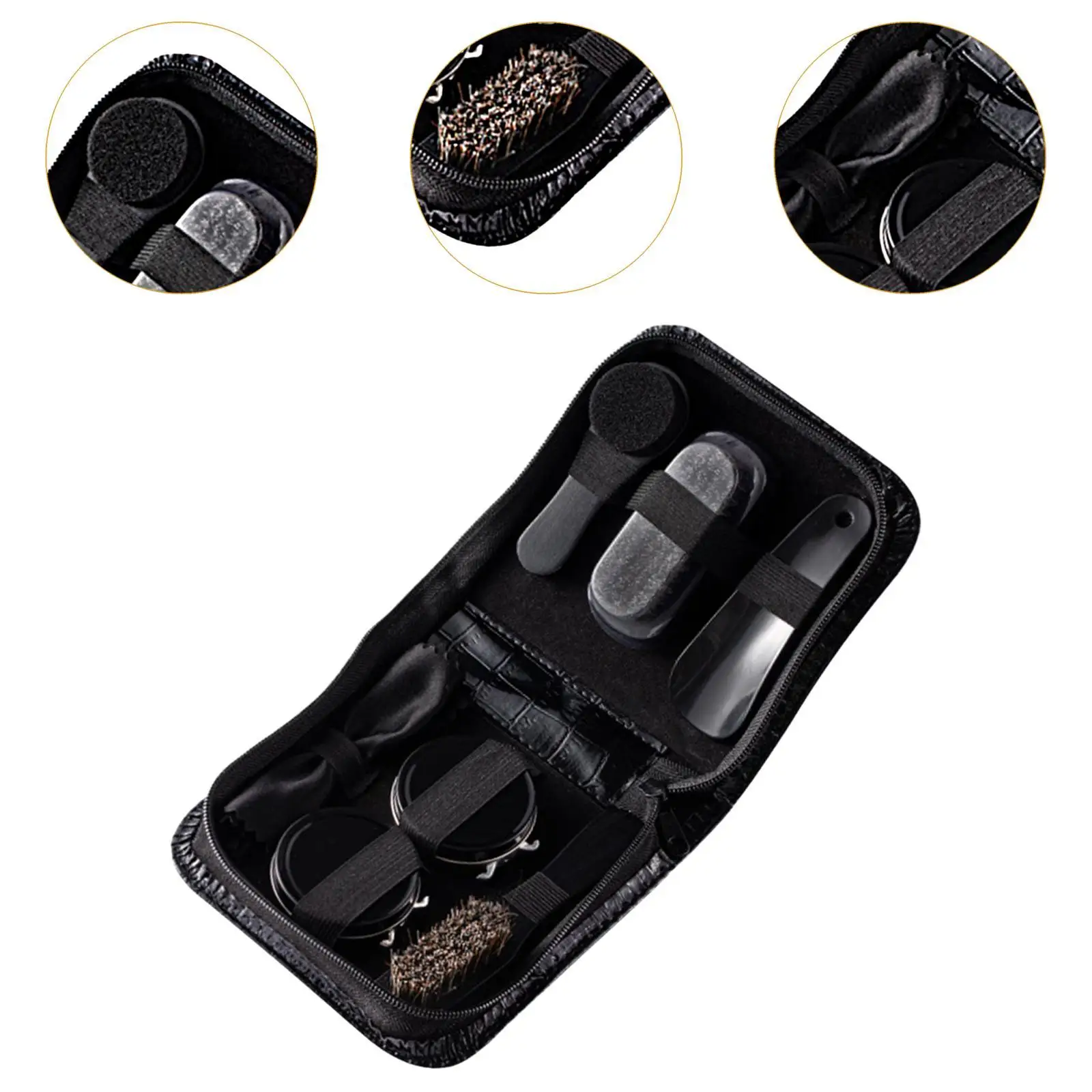 Shoe Care Kit for Men's Multipurpose Leather Shoes Portable Cleaning for Men