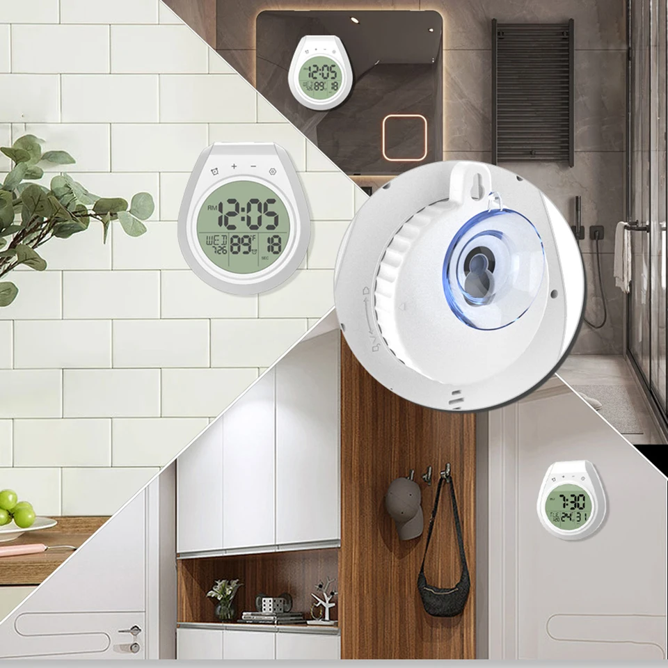 Orologio Da Parete Con Termometro Orologio Da Bagno Digale Impermeabile, Timer Per Doccia Timer Per Cucina