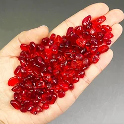Red Glass Gravel in Various Sizes for Decorative Use: Fish Tanks, Vases, and Gardens (7 - 9mm)