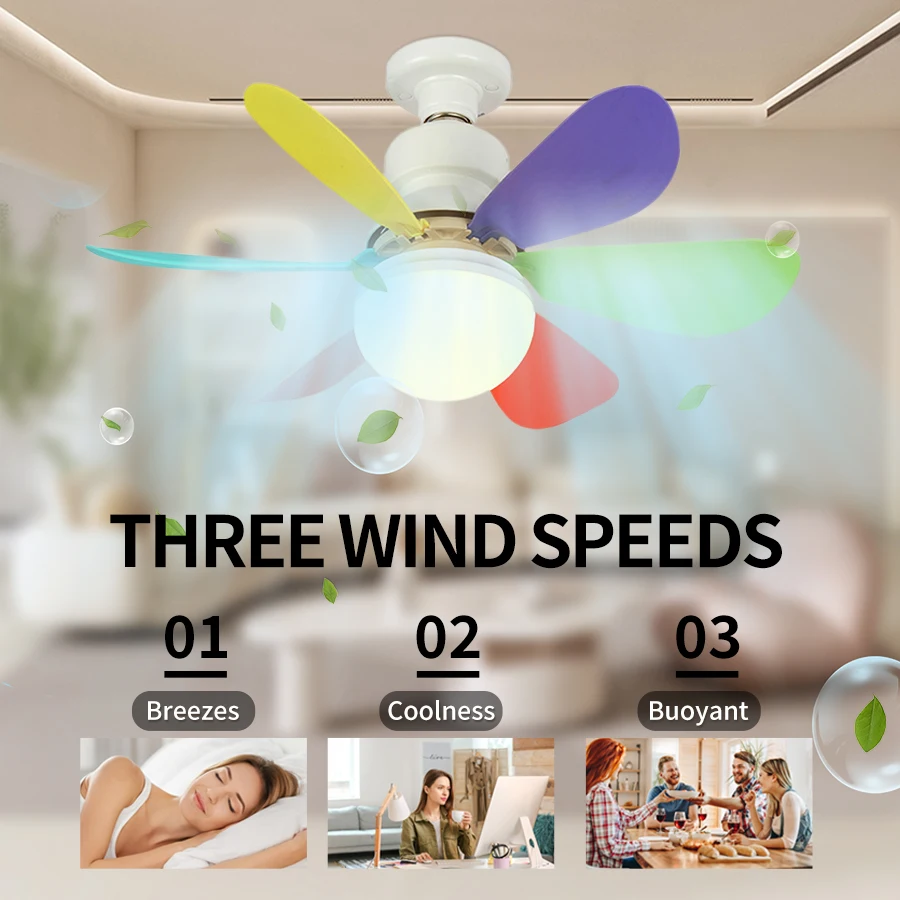 Modern Ceiling Fan With Remote Control With Light LED ceiling fan light Indoor Suitable for Terrace Living Room Bedroom Home