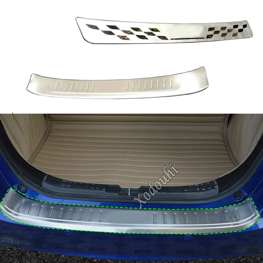 

For Honda Fit Jazz 2014 2015 2016 2017 Car Body Outside Rear Bumper Trim Stainless Steel Scuff Sill Trunk Plate Pedal 1pcs