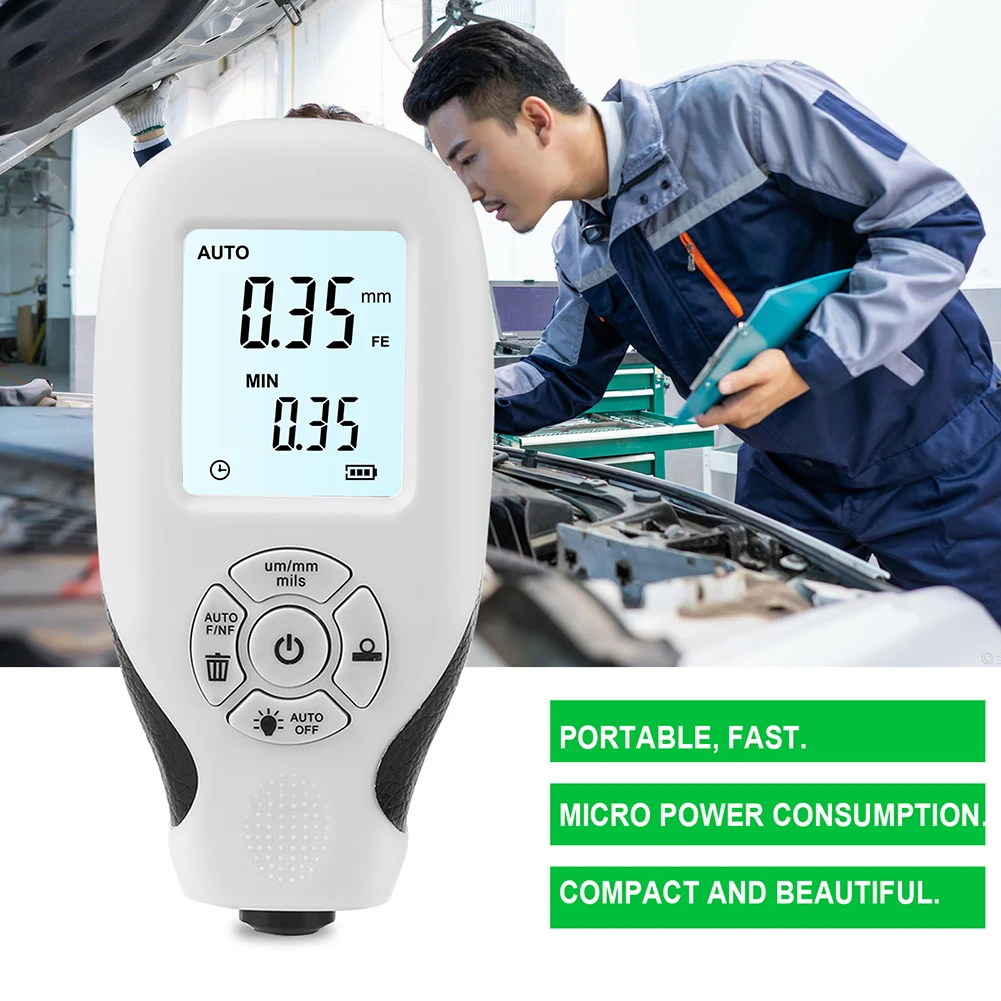 

HW-300 Digital Coating Thickness Gauge 0-2000UM Car Paint Film Tester Measuring Manual Paint Tools Thickness Gauge for Cars