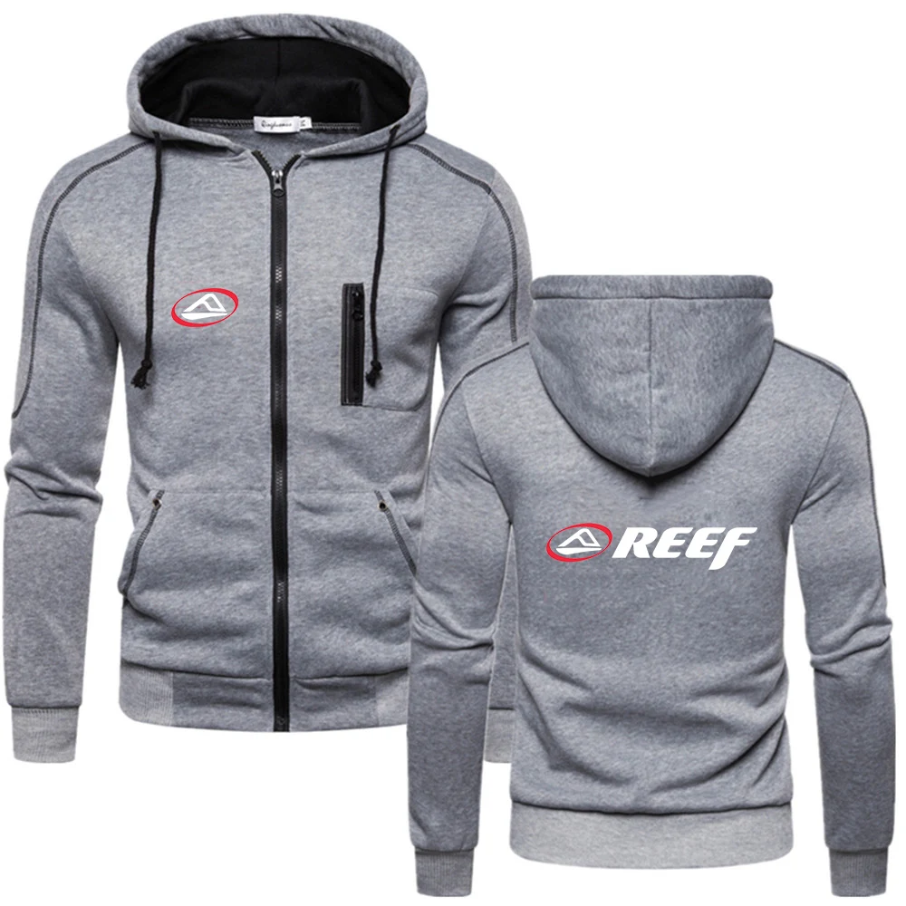 Reef 2023 Pullover Men New Spring and Autumn Streetwear Sweatshirts Solid Color Hoodie Leisure Fashionable Clothing