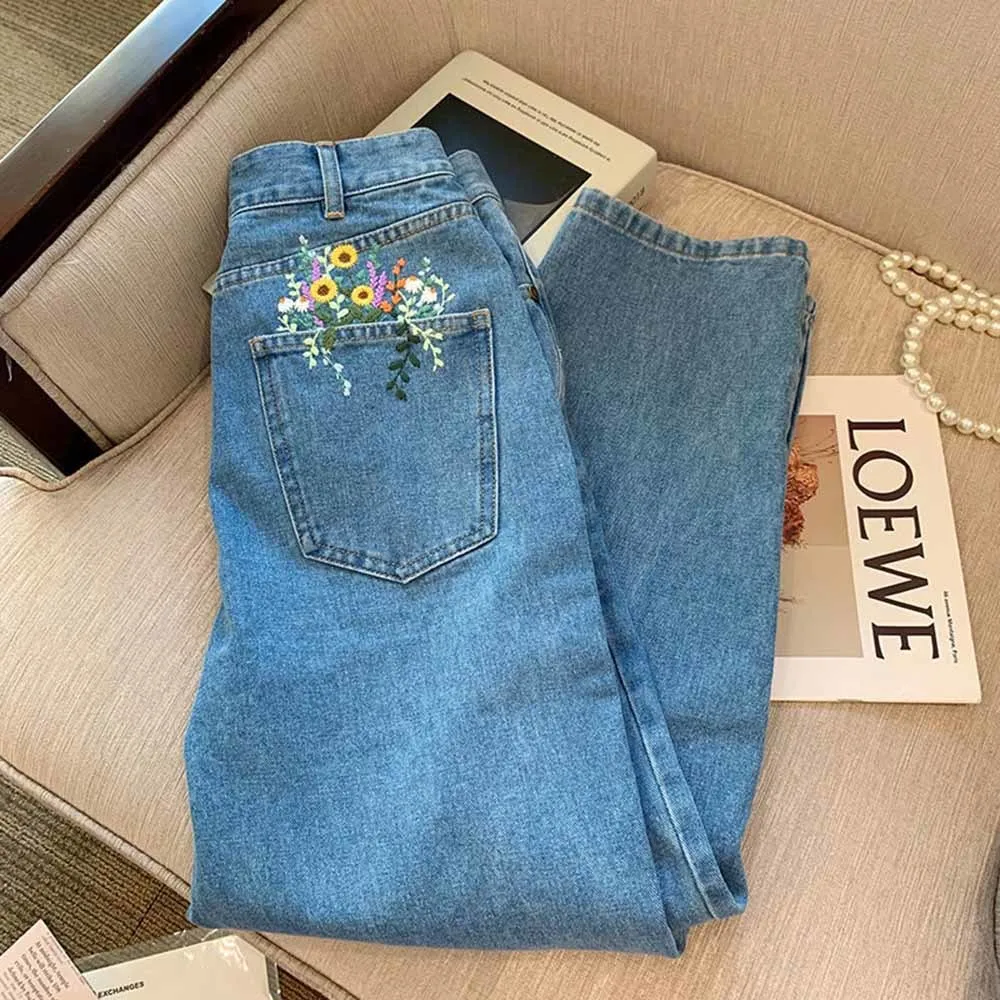 New Fashion Women Emroidered Jeans Denim 4
