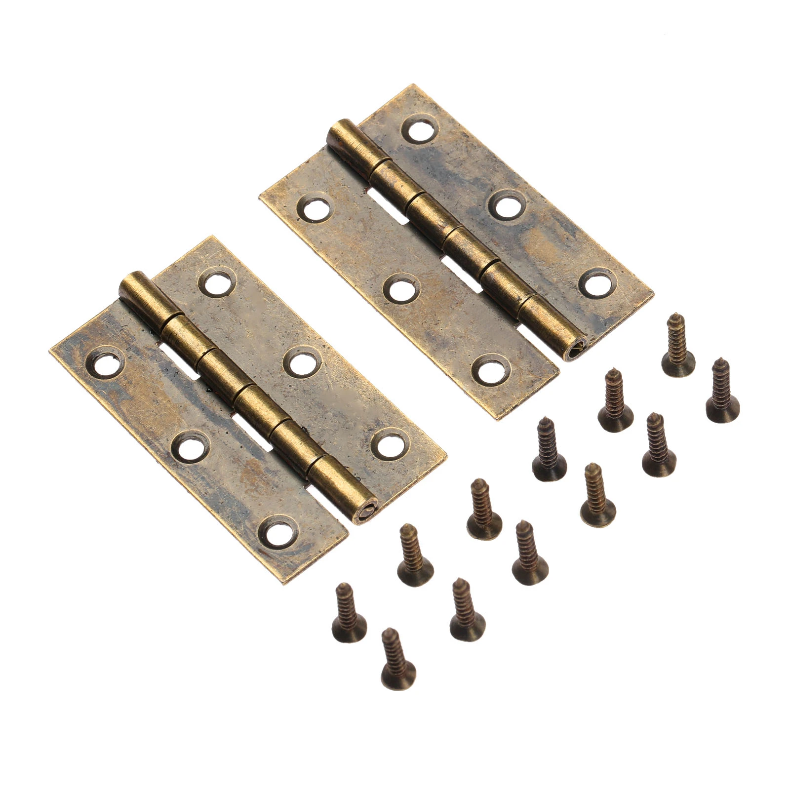 Bisagra de bronce de 2 para puerta de cajón, bisagras decorativas antiguas para joyería, caja de herrajes para muebles, de armario| - AliExpress