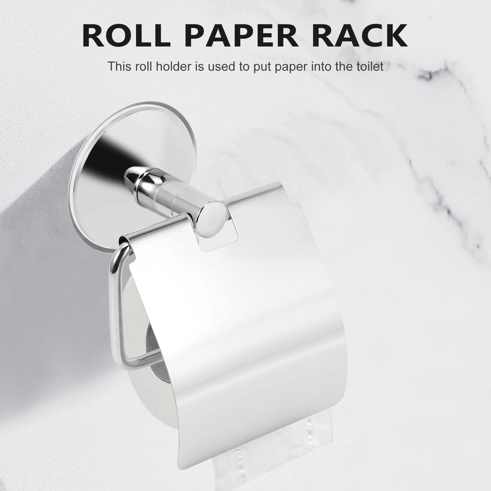 Stainless Steel Toilet paper Holder Heavy Duty Suction Wall Mount Toilet Tissue Paper Holder Bathroom Paper Roll