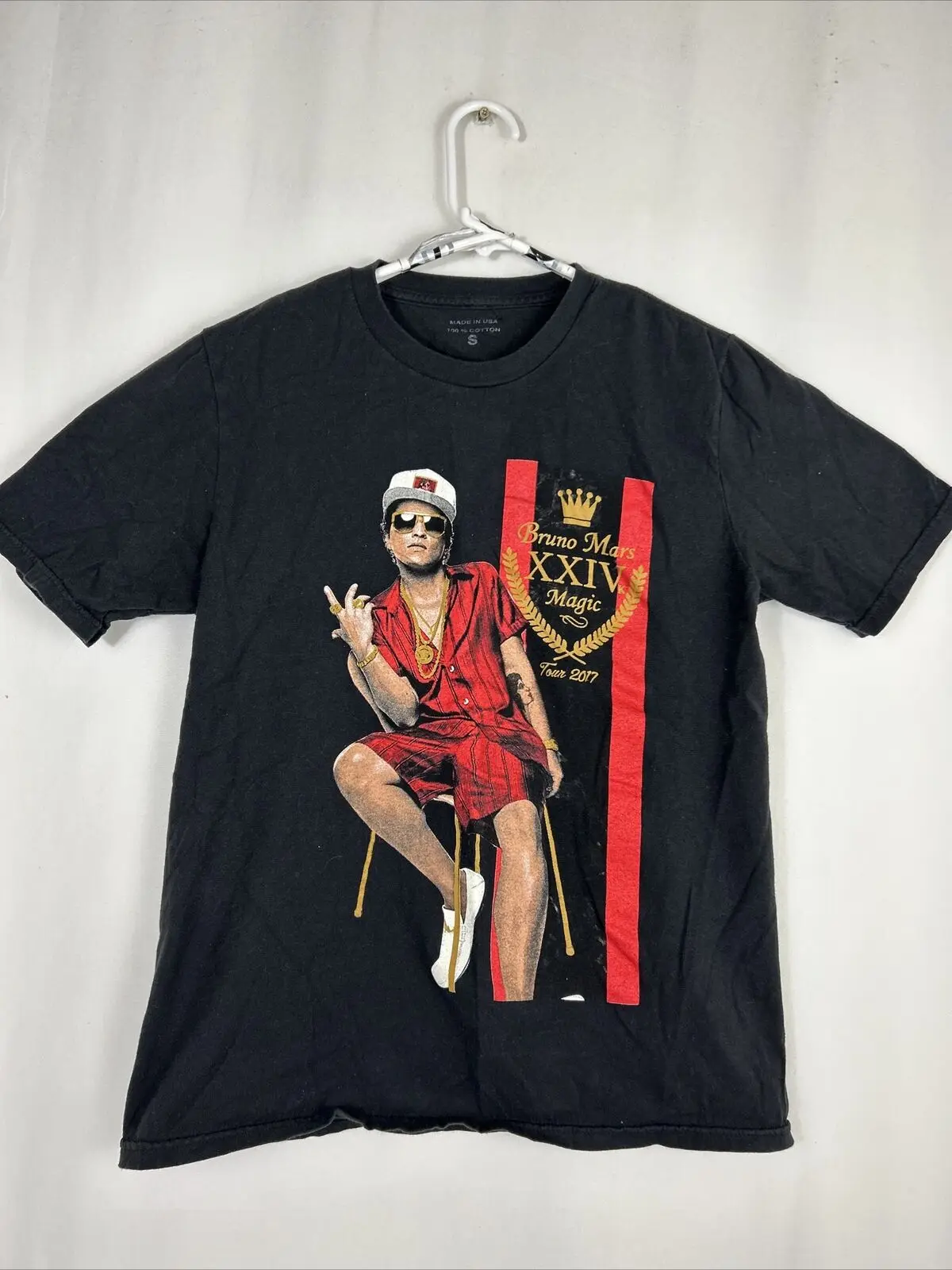 Bruno Mars Xsniv 24K Magic World Tour 2017 Maglietta Nera Taglia Piccola Donna