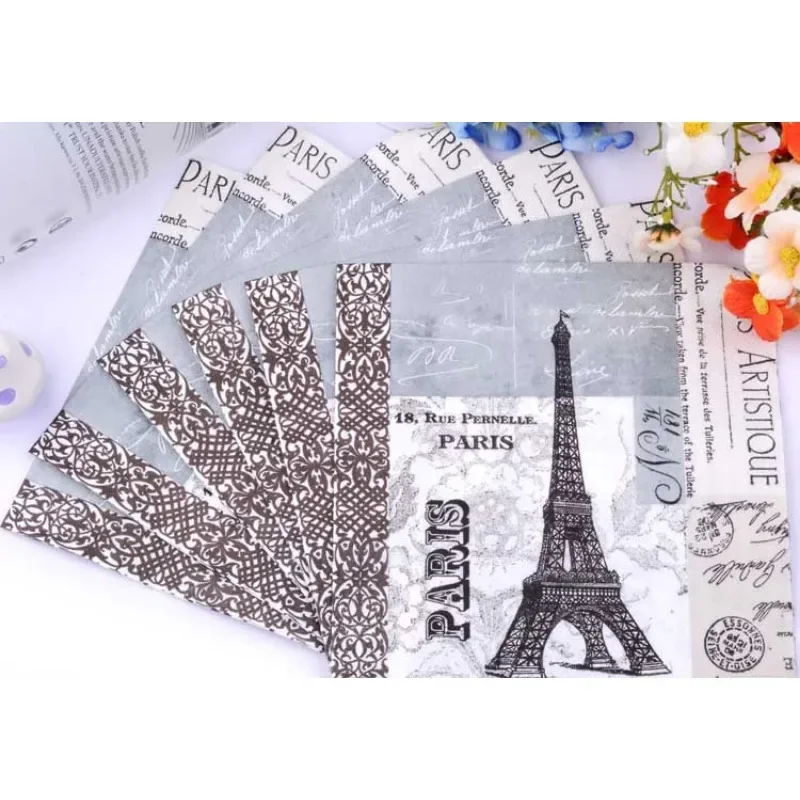 Edizione Limitata Torre Eiffel Tovagliolo Colorato Torre Eiffel Stampa Carta Velina Colorata Collezione Edition 20 Pz/Pac 2 Strati 33Cm