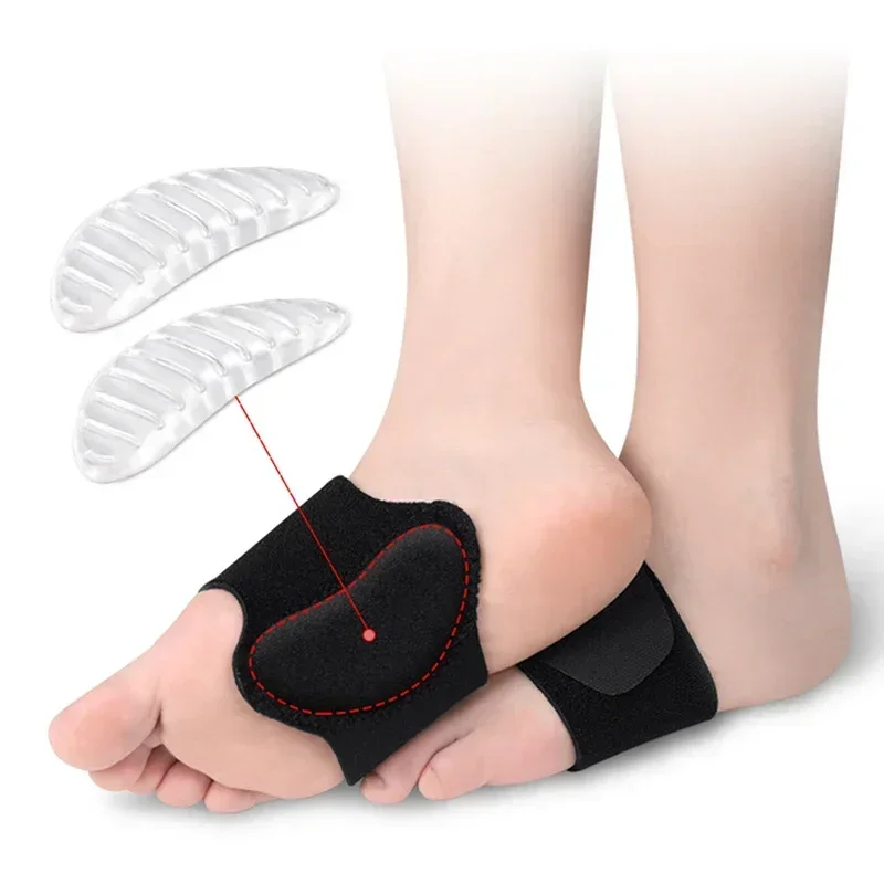 1Pair Arch Pad Support for Flat Foot Correction High Arch Cushioning Plantar Fasciitis Pain Relief Foot Pads Orthopedic Insole arch support brace plantar fascia brace arch support sleeve foot pad