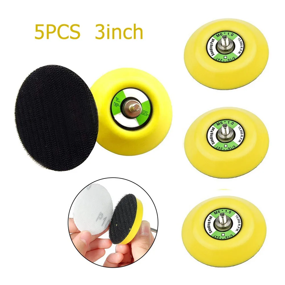 

FREE POST 5pcs 5x 75mm Backing ForAir Sander Hook Loop M6 Pad Polishing Sanding Thread 3\\\\\\\\\\\\\\\" Great Price & Quality