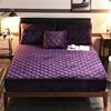 Thicken Velvet Quilted Mattress Cover Solid Color Quilted Bed Fitted Sheet Queen King Double Bed Cover Not Including Pillowcase 6