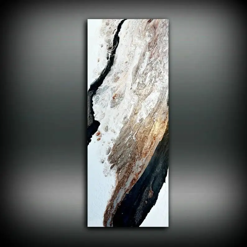 

Copper Black and White Painting Acrylic Painting on Canvas Abstract Painting Contemporary Art Large Wall Art By huge Big oil