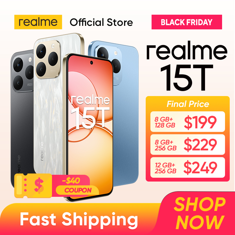  realme 15T 5G Smartphone 50MP Front & Rear AI Cameras 7000mAh Battery 4000nit 4R Comfort+ AMOLED Display IP69