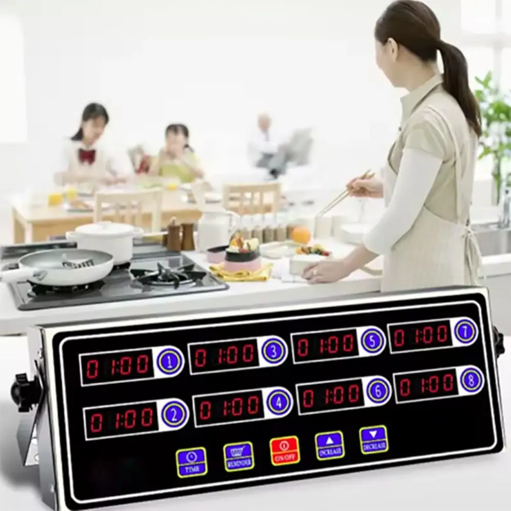 4/6/8 Channels Commercial Kitchen Timer US/EU Plug 4/6/8 Channel Fried ...