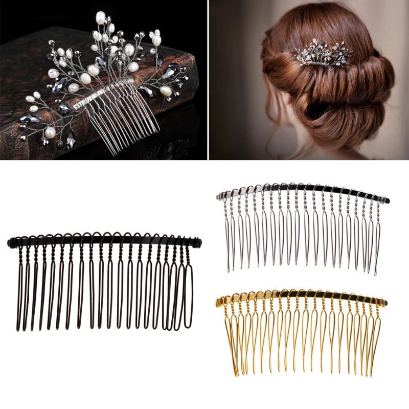 

Portable Wedding Veil Side Comb Wire Twist Hair Clips 20 Teeth Bridal Hair Accessories DIY Hairstyle Tool Comb Hair Clip