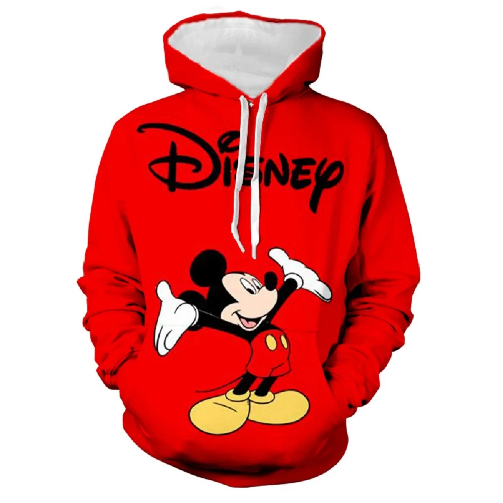 Mickey Mouse Boys and Girls Hoodies Disney Hoodies 3D Printed Cartoon Pullover Disney Men's Hoodies MINISO Men's Clothing 1
