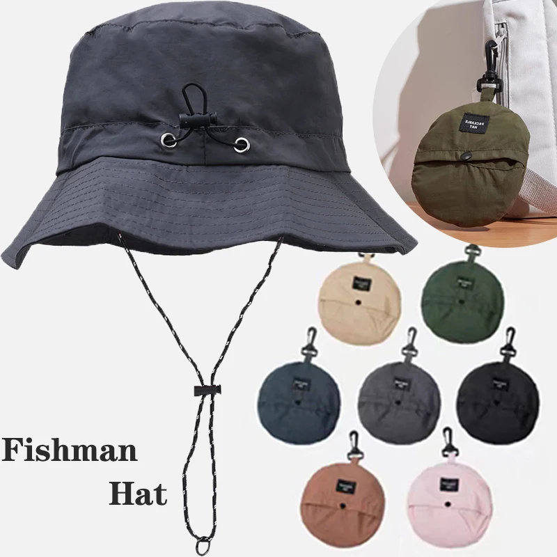 Cappello da pescatore impermeabile Donna Estate Protezione solare anti-UV Campeggio Trekking Berretti da alpinismo Secchiello Panama da uomo_voghion.com