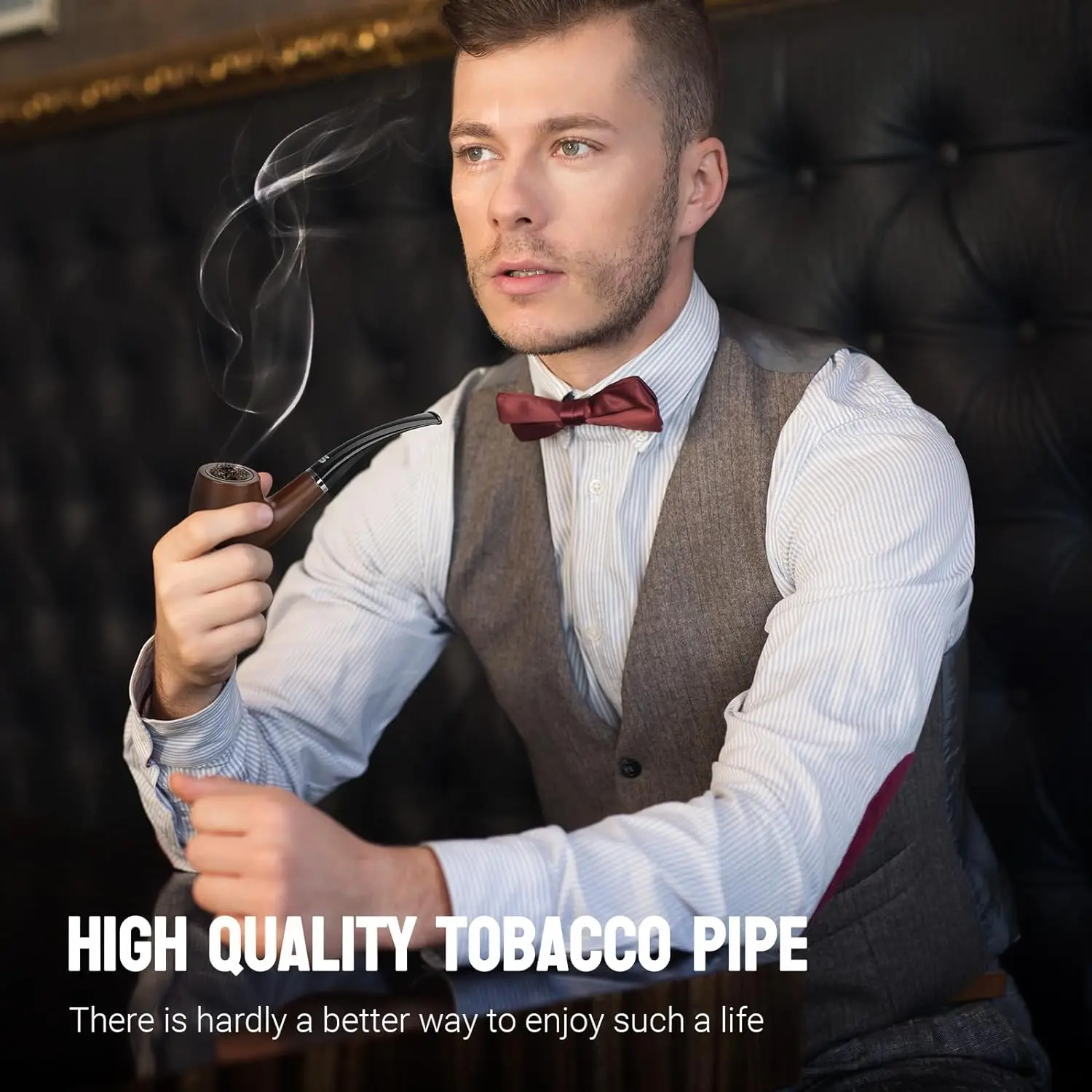 Tobacco Pipe Set With Pipe Holder Storage Bag Gift Box