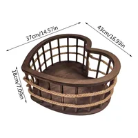 Baby Photography Props Retro and Old Heart-shaped Basin Furniture Studio Photo Backdrop Basket Newborn Photoshoot Accessories 6