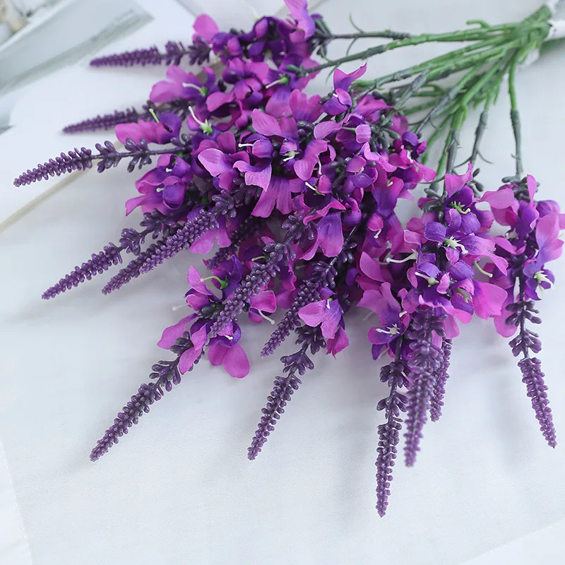 Elegant 42CM Artificial Lavender Plant for Home and Outdoor Decor