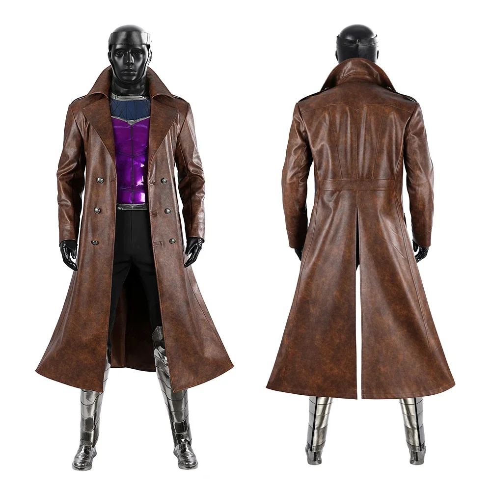 Marvel X-Men Gambit Cosplay Costume with Trench Coat for Men (Unofficial)