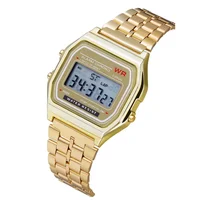 F91W montre à bracelet en acier Non étanche pour femmes, hommes, horloge d'affaires, montre de sport numérique LED multifonctionnelle, horloge électronique 3