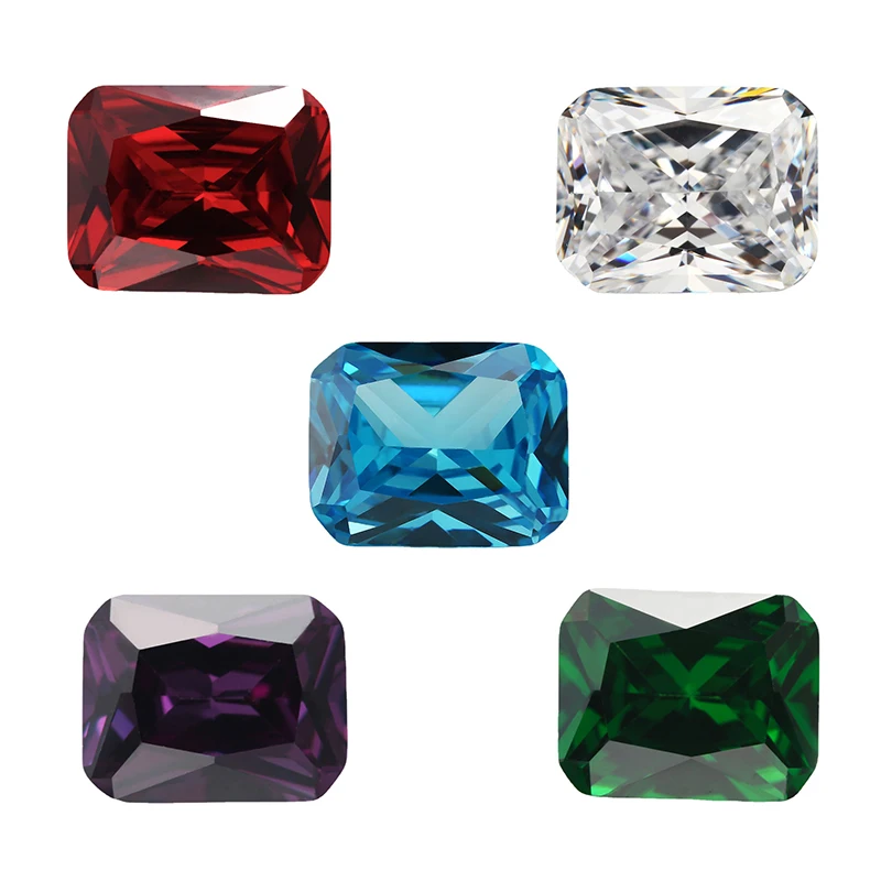 

Octangle Cut Cubic Zirconia Stone White SeaBlue Garnet Amethyst Green Mix 5 Color 5A Loose CZ Synthetic Gems for Jewelry