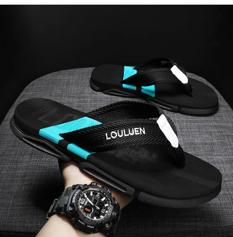 Hohe Qualität Mode Männer Flip-Flops Sommer Strand Flip-Flops Männer Casual Atmungsaktive Gleitschutz Strand Hausschuhe Männer Sommer Im Freien – Detail 3