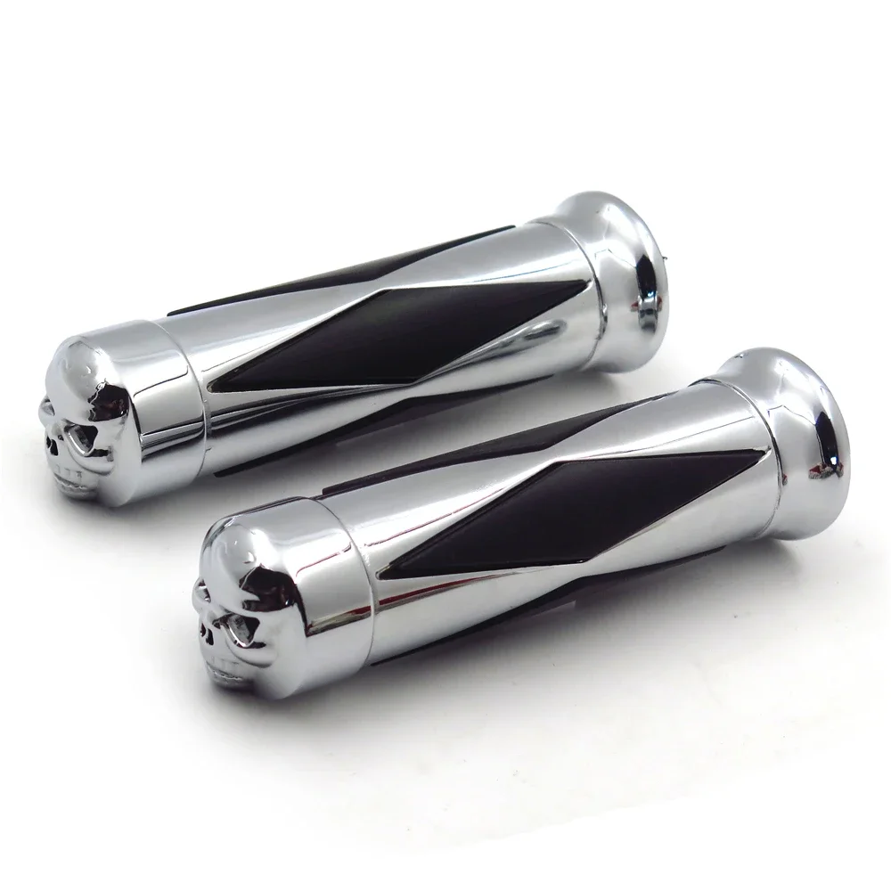 125mm Black Aluminum Hand Grips For Harley Sportster, Dyna, Softail, Touring (1996-2017) - Pair With End Caps 8 thumbnail image