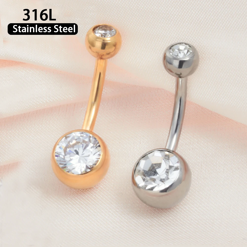 1/10pcs14G Piercing Navel Surgical Belly Button Rings 316Lstainless steel Piercing Body Jewelry Goth Ombligo Ball Nombril