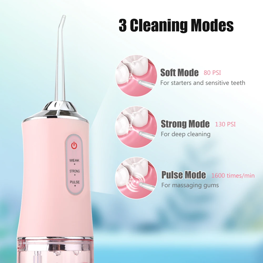 Mouth Washing Machine Powerful Portable Irrigator Dental Water Jet 3 Modes USB Rechargeable 4 Jet for Teeth Cleaning Health dental cleaner,oral irrigator,water flosser