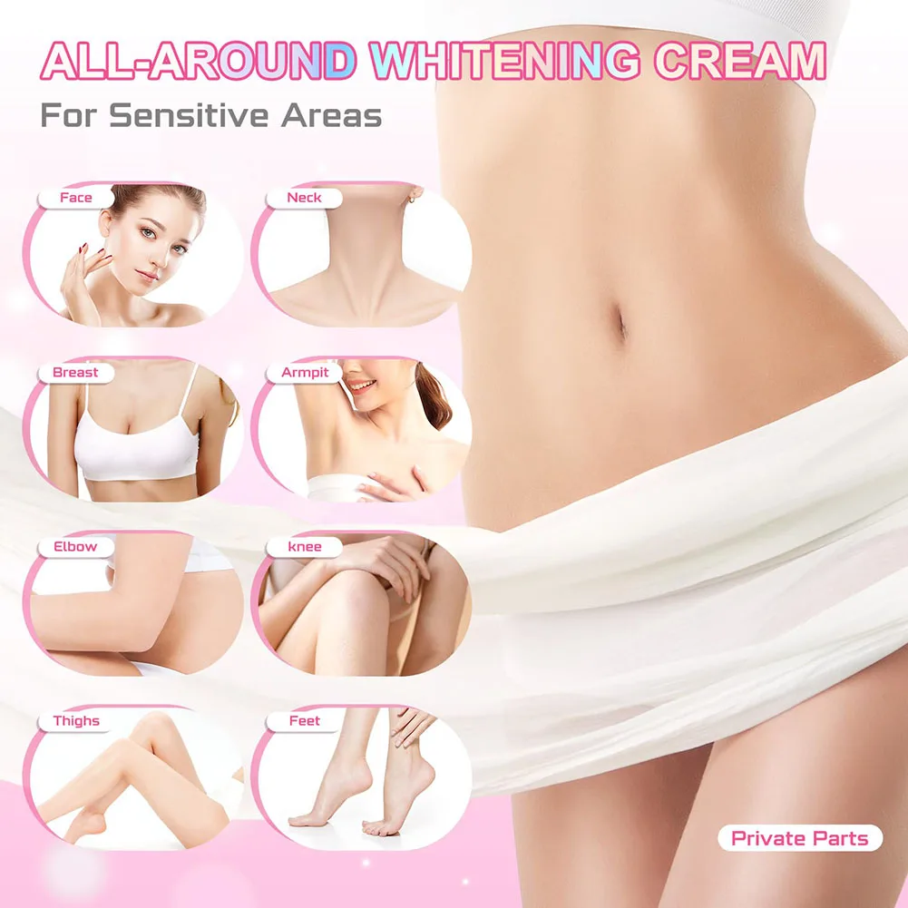 1/2PCS Skin Lightening Cream, Intimate Area Underarm Whitening Cream For Private Parts, Knees, Elbows, Inner Thigh, Bikini Areas 3
