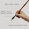 Professional Hog Bristle Filbert Oil Paint Brushes Set, 7pcs Long Wooden Handle Natural Chungking Hog for Oil Acrylic Painting 3