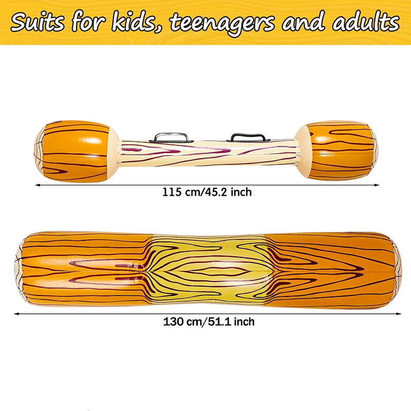 Simulated Wooden Floating Drainage Entertainment Toy Double Hitting Stick Swimming Ring Inflatable Canoe Mount Thickened PVC 6