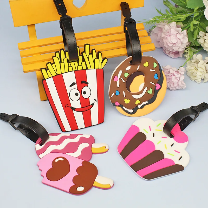1PCS Luggage Tag Creative Cartoon Suitcase Fashion Style Silicon Luggage Name ID Address Label Portable Travel Accessories Label