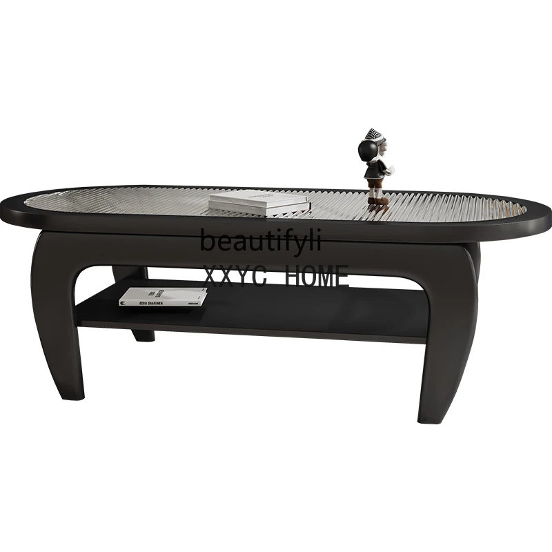 

Скандинавский стиль, роскошный кофейный столик из массива дерева, шкафчик для телевизора, комбинация для гостиной, минималистичное стекло Changhong, черный, ретро