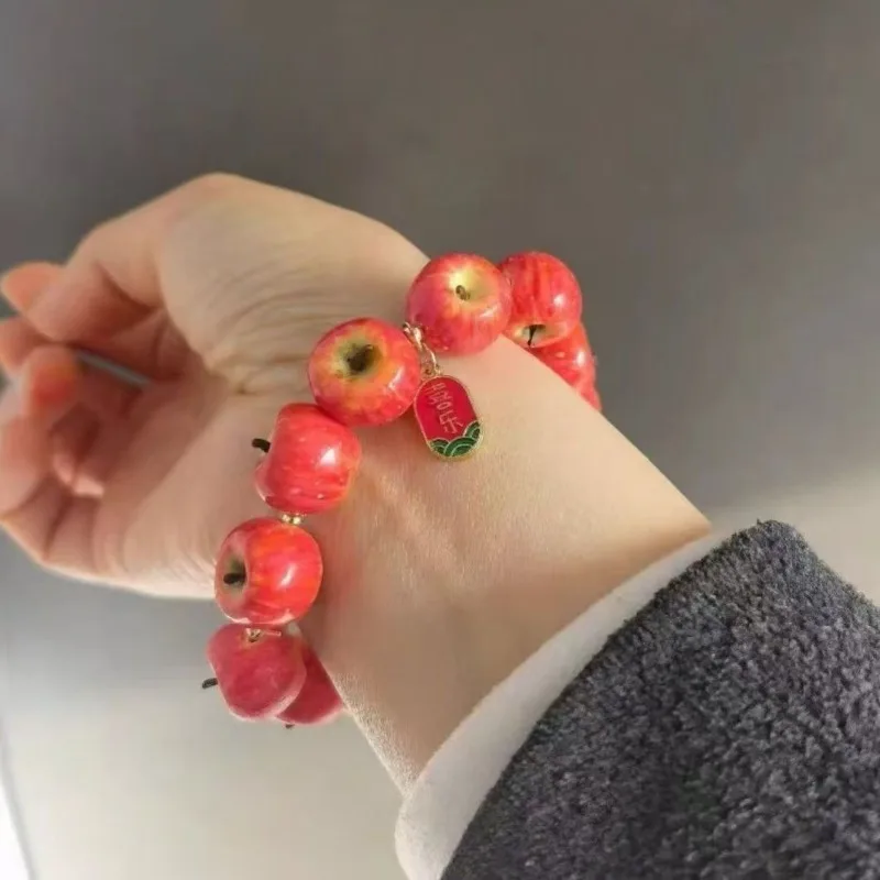 Christmas High Cost Effective Apple Good Luck Bracelet Connecting Sweet Fruit Creativity with A Chain of Good Luck Along The Way