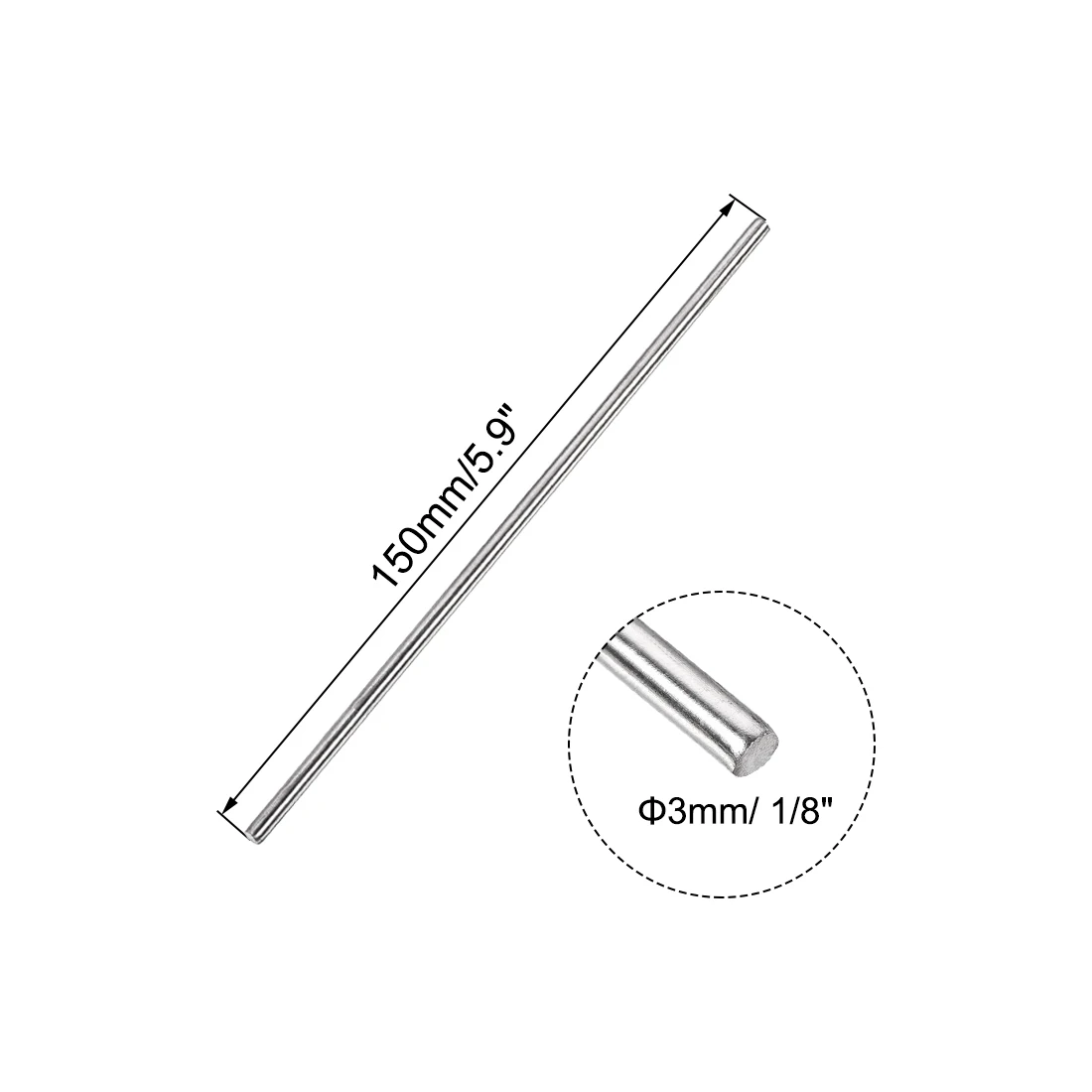 304 Stainless Steel Rod 10Pcs 1/2/3mm Diameter 100mm/150mm Length Solid Round Rod Bars for DIY Craft Gear Shaft Model Car linear shaft rod steel round rod