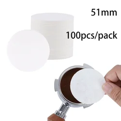 Leeseph Coffee Paper Filters - 100 Count Premium Espresso Puck Filters (51mm 100PCS)