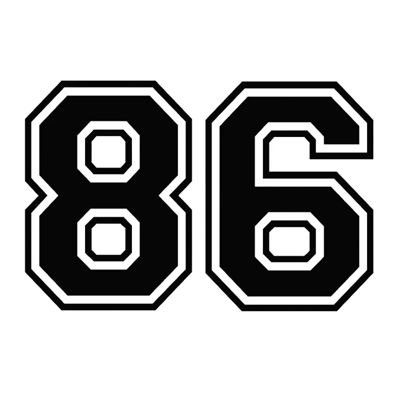 

Personalized Lucky Number 86 Dazzle Cool Car Sticker PVC High-quality Bumper Body Decorate Sun Protection Cover Scratches Decal