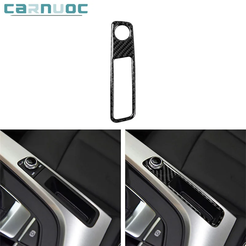 

For Audi A4 B9 RS4 S4 2017 2018 2019 Carbon Fiber Central Volume Control Frame Stickers Car Interior Decorative Accessories