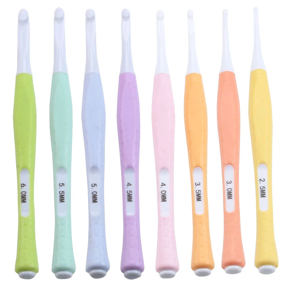 Inline Crochet Hooks Ergonomic Crochet Hook Set 2.5mm to 6mm Crocheting Plastic Hook Needles for Yarn Craft