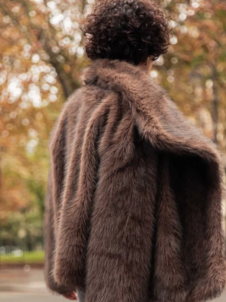 2024 Vintage Faux Fur Short Coats Women Retro Thick Large Cuffs Solid Fur Coat Female Winter Warm Lady Chic High Street Outwear 5
