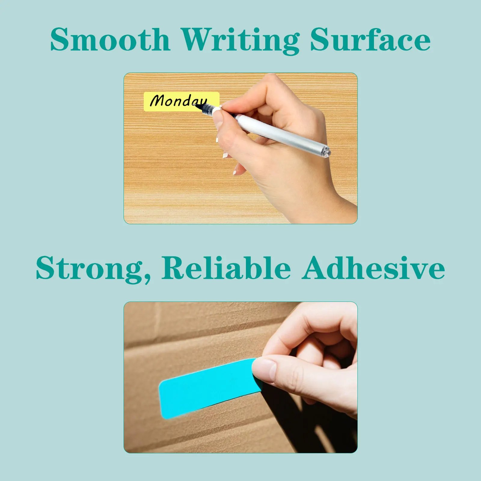 Multi-Color Self-Adhesive Label Stickers in 50x15mm and 50x30mm Sets, Suitable for Packaging Tags, Document Organization