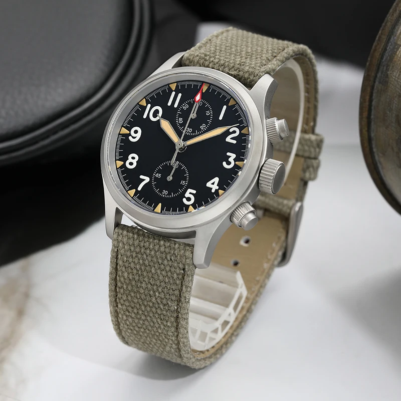 MILITADO ML1868-2 クロノグラフ Militado Retro VK61 Quartz Chronograph Watch ML1868