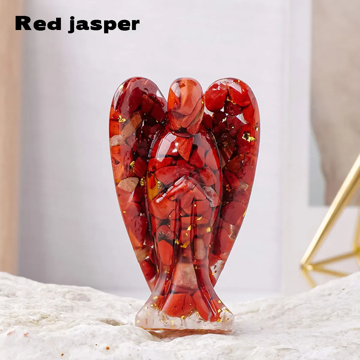 Figurine Ange Gardien En Quartz Rose - Petit Format Poche (1,5 Pouce) Pour Protection, Amour Et Paix