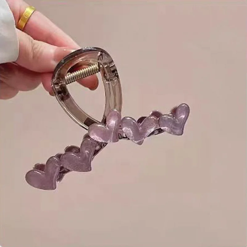 1/3pcs Love grabbing clip for women's new high-end and fresh Korean jelly color simple clip headband, forest hair clip