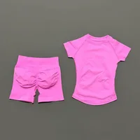 2 Pcs HISTELLO Impact Gym Sets Short Sleeve Seamless Yoga Clothing Fitness Set Women Workout Running Sports Short Leggings Suit - Image 5