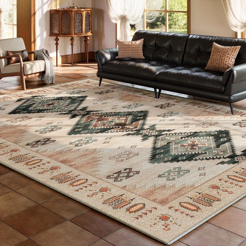 Persian Style Living Room Carpet Retro Print Luxury Bedroom Rugs Advanced Creative Large Area Fluffy Soft Coffee Table Mat Tapis