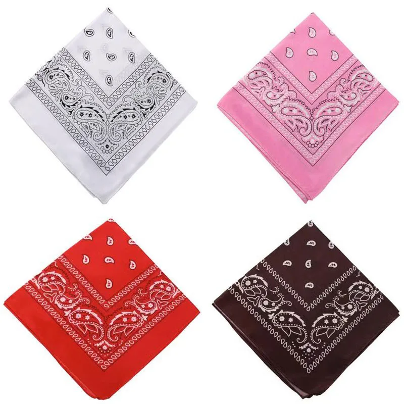 Bandana impressa Hip Hop para homens e mulheres, flores de caju populares, bandanas ao ar livre, bandas, envoltórios de pulso, lenços ameba, acessório de cabelo 55cm